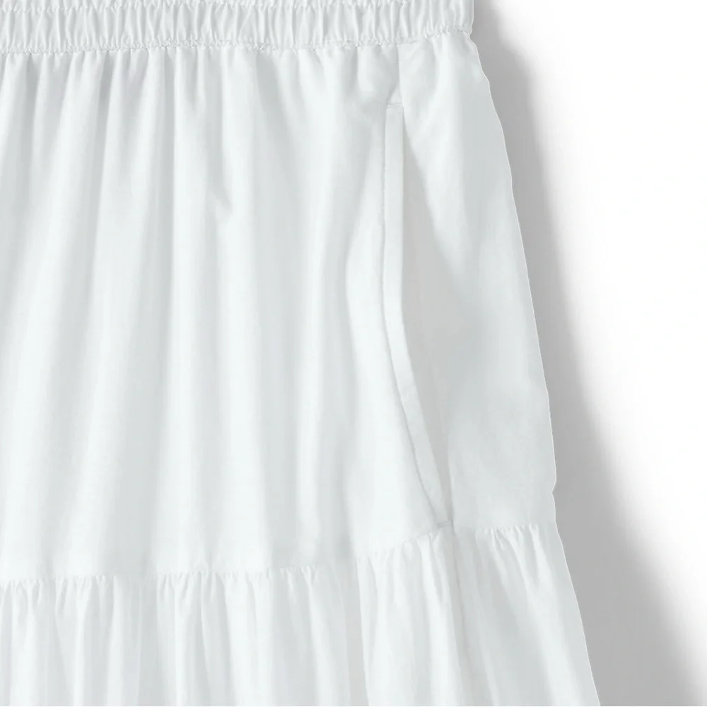 Lands End White Voile Eyelet Tiered Maxi skirt, xs - Picture 5 of 9